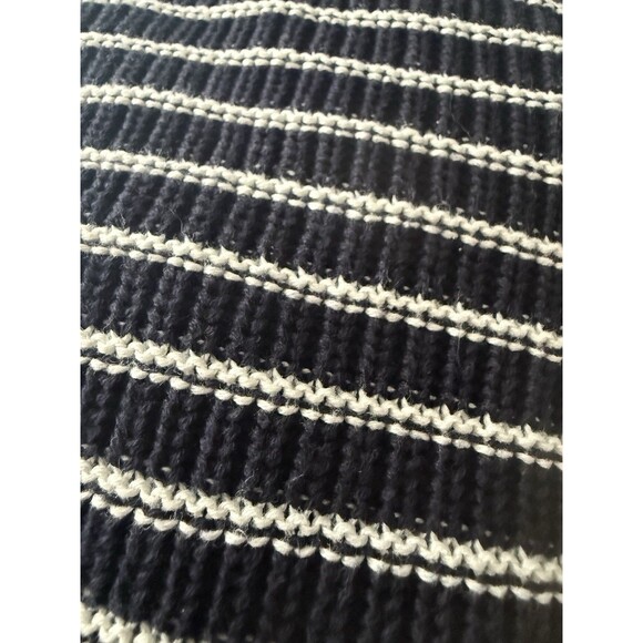 Loft Striped long Sleeve V Neck Sweater Womens XL blue white coastal short - Picture 6 of 9